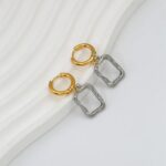 Σετ κολιέ και σκουλαρίκια από ατσάλι σε σχήμα πίνακα- Power Frame - Image 4