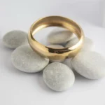 Oγκώδης επίχρυση ατσάλινη χειροπέδα- Glossy Bangle