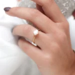 Επίχρυσο ατσάλινο μονόπετρο δαχτυλίδι - The Dazzle Ring