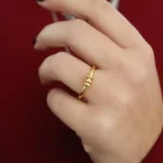 Επίχρυσο ατσάλινο δαχτυλίδι με κρικάκια - Knot Ring