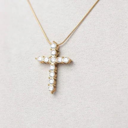 Επίχρυσο κολιέ σταυρός με ζιργκόν- Brilliance Cross