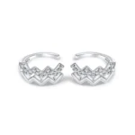 Ασημένια ear cuffs με ζιργκόν σε μοτίβο ζιγκ-ζαγκ -Silver Zigzag Ear Cuffs