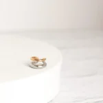 Ατσάλινο σκουλαρίκι ear cuff με δύο σειρές σε διχρωμία- Dual Tone Ear Cuff