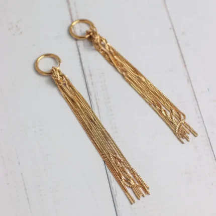 Επίχρυσα σκουλαρίκια με Πολλαπλές Αλυσίδες- Gold Chain Tassel Earrings