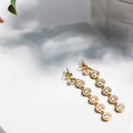 Επίχρυσα Σκουλαρίκια Ριβιέρα - Gold Tennis Earrings