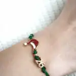 Βραχιόλι Γούρι 2026 - Σκούφος Άγιου Βασίλη με πράσινο κορδόνι