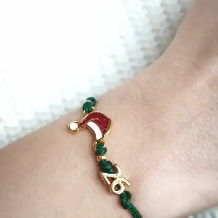 Βραχιόλι Γούρι 2026 - Σκούφος Άγιου Βασίλη με πράσινο κορδόνι