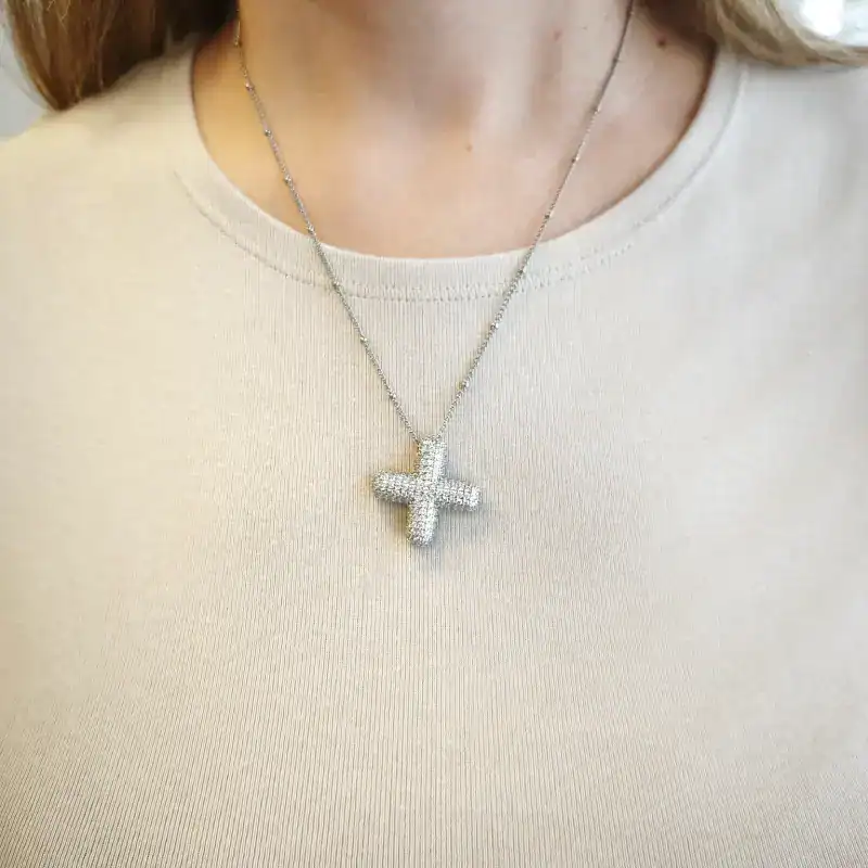 Ατσάλινο κολιέ σε ασημί απόχρωση Μονόγραμμα 'Χ' – Silver Balloon 'Χ'