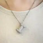 Ατσάλινο κολιέ σε ασημί απόχρωση Μονόγραμμα 'I' – Silver Balloon 'I'