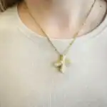 Επίχρυσο ατσάλινο κολιέ Μονόγραμμα 'Χ' – Gold Balloon 'Χ'