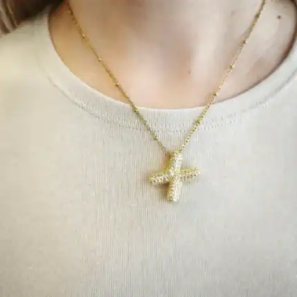 Επίχρυσο ατσάλινο κολιέ Μονόγραμμα 'Χ' – Gold Balloon 'Χ'