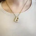 Επίχρυσο ατσάλινο κολιέ Μονόγραμμα 'Β' – Gold Balloon 'Β'