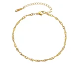 Επίχρυση αλυσίδα ποδιού από ατσάλι- Golden Twist Anklet