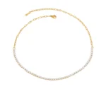 Επίχρυσο Τσόκερ Ριβιέρα με Ζιργκόν - Choker zircon Necklace